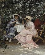 Hugo Birger Sitting under the Arbour oil painting on canvas